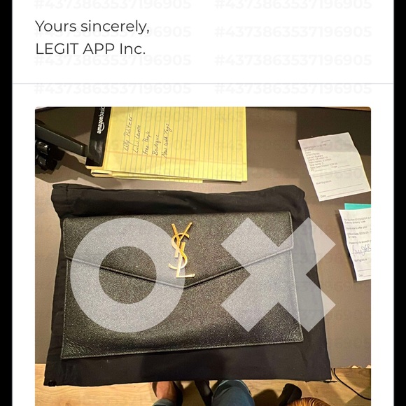 YSL UPTOWN POUCH IN GRAIN DE POUDRE LEATHER - Black  Retail $650- EUC - Picture 12 of 15